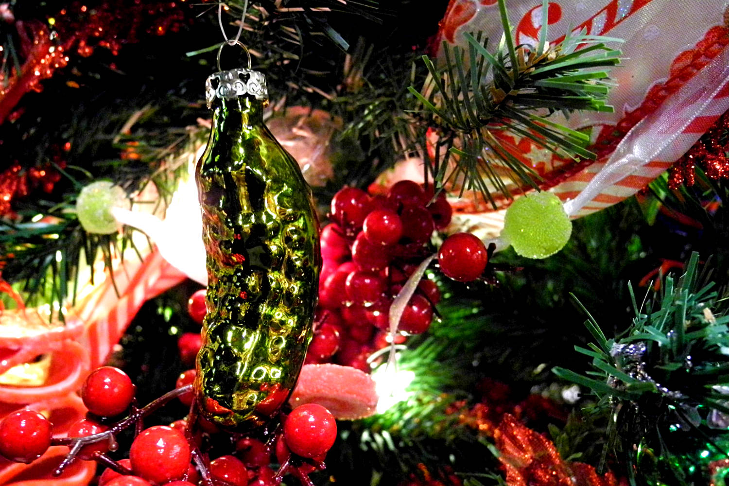  In Germany, pickles are hung on Christmas trees