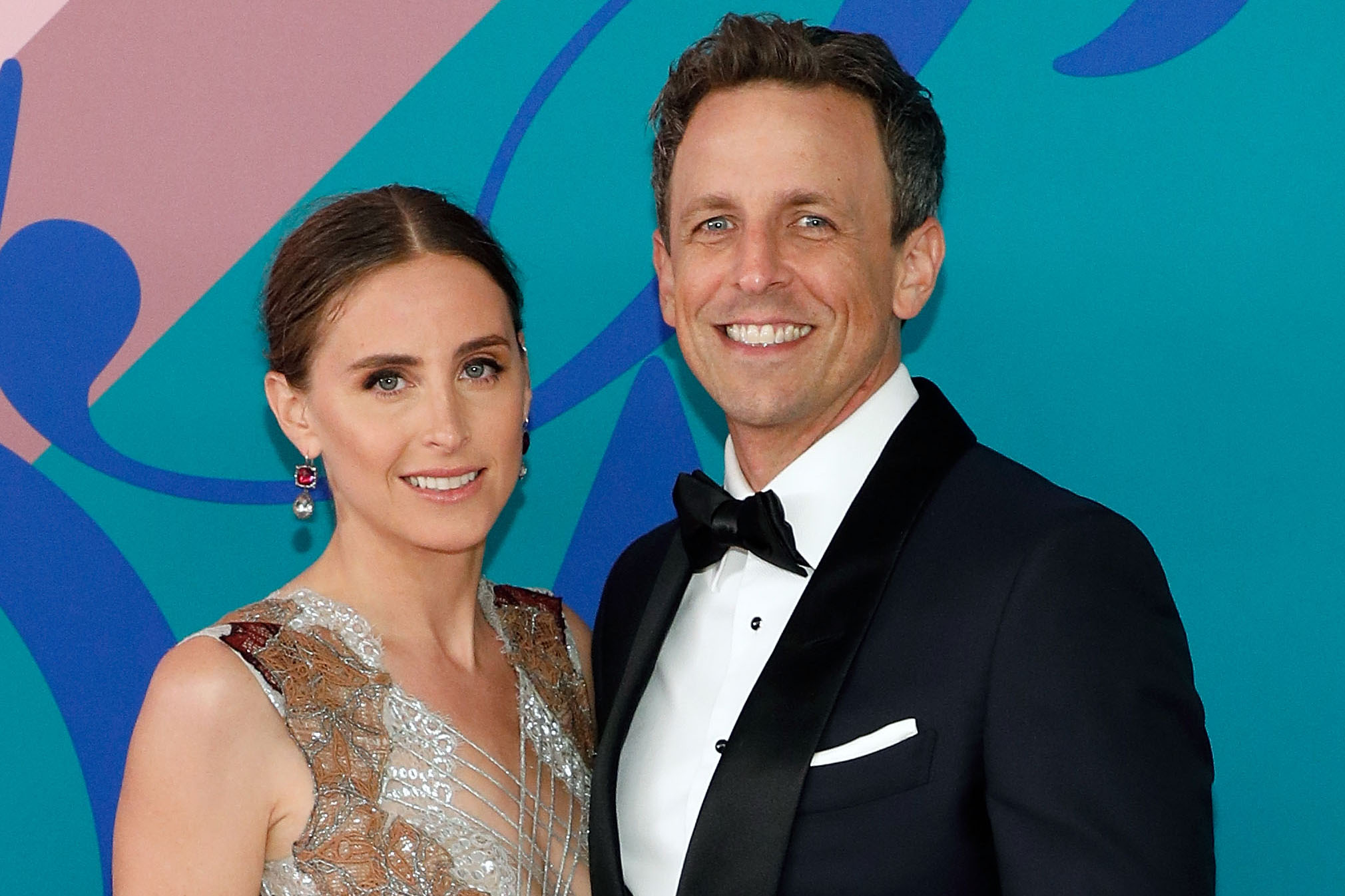 Seth Meyers and Alexi Ashe