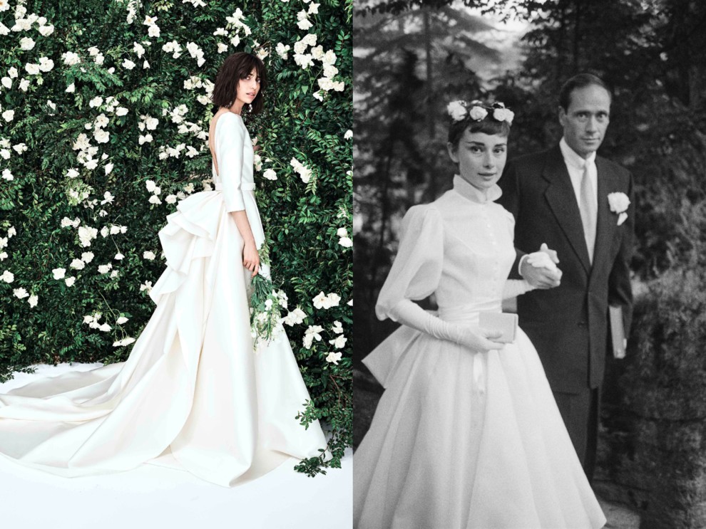 The high collar wedding outfit, worn by Audrey Hepburn