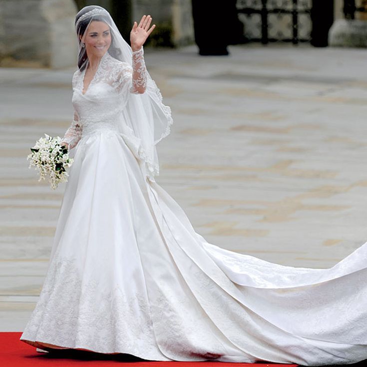 The long sleeve wedding dress, worn by Kate Middleton