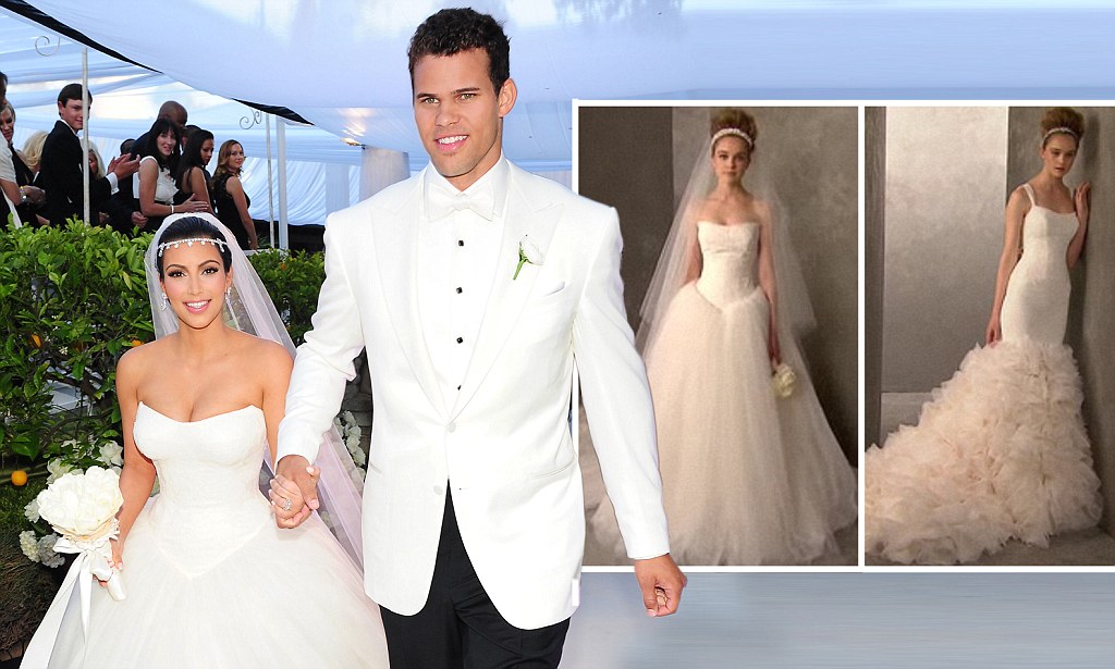The lace cut-out wedding dress, worn by Kim Kardashian