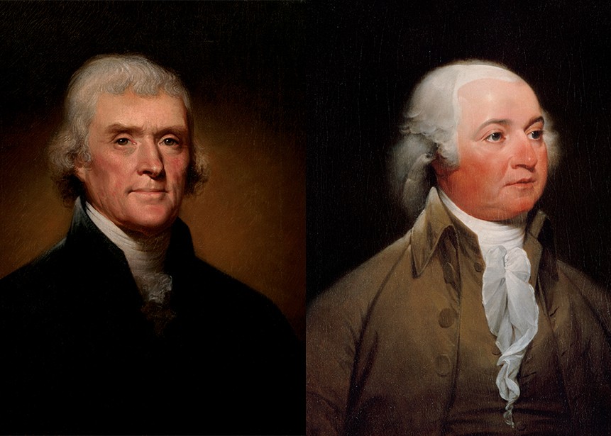 Presidents Jefferson and Adams mysterious passing away